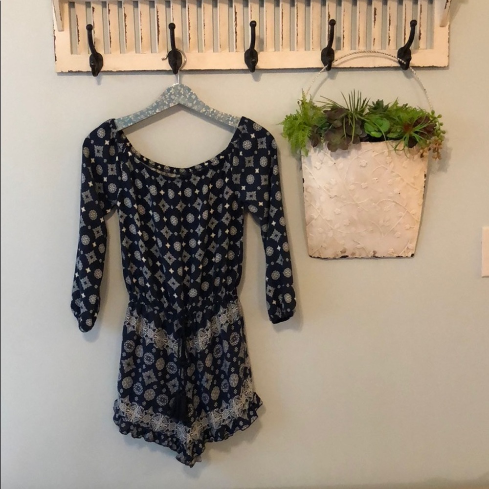 Rue 21 XS Navy Romper